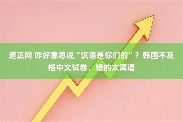 道正网 咋好意思说“汉语是你们的”？韩国不及格中文试卷，错的太离谱